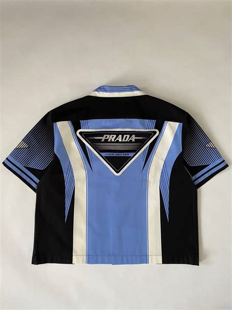 prada mens bowling shirt|prada bowling shirt logo.